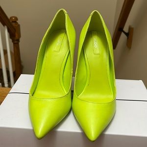 Aldo neon green stiletto heels